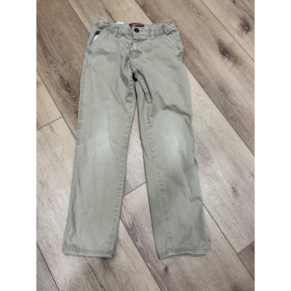 Arizona Jean Co Boys Khaki Chino Pants Tan Straight Leg Size 12 Regular Stretch